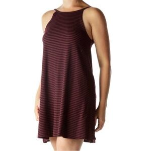 RVCA Stripe Scoop Back Day Dress Red and Black